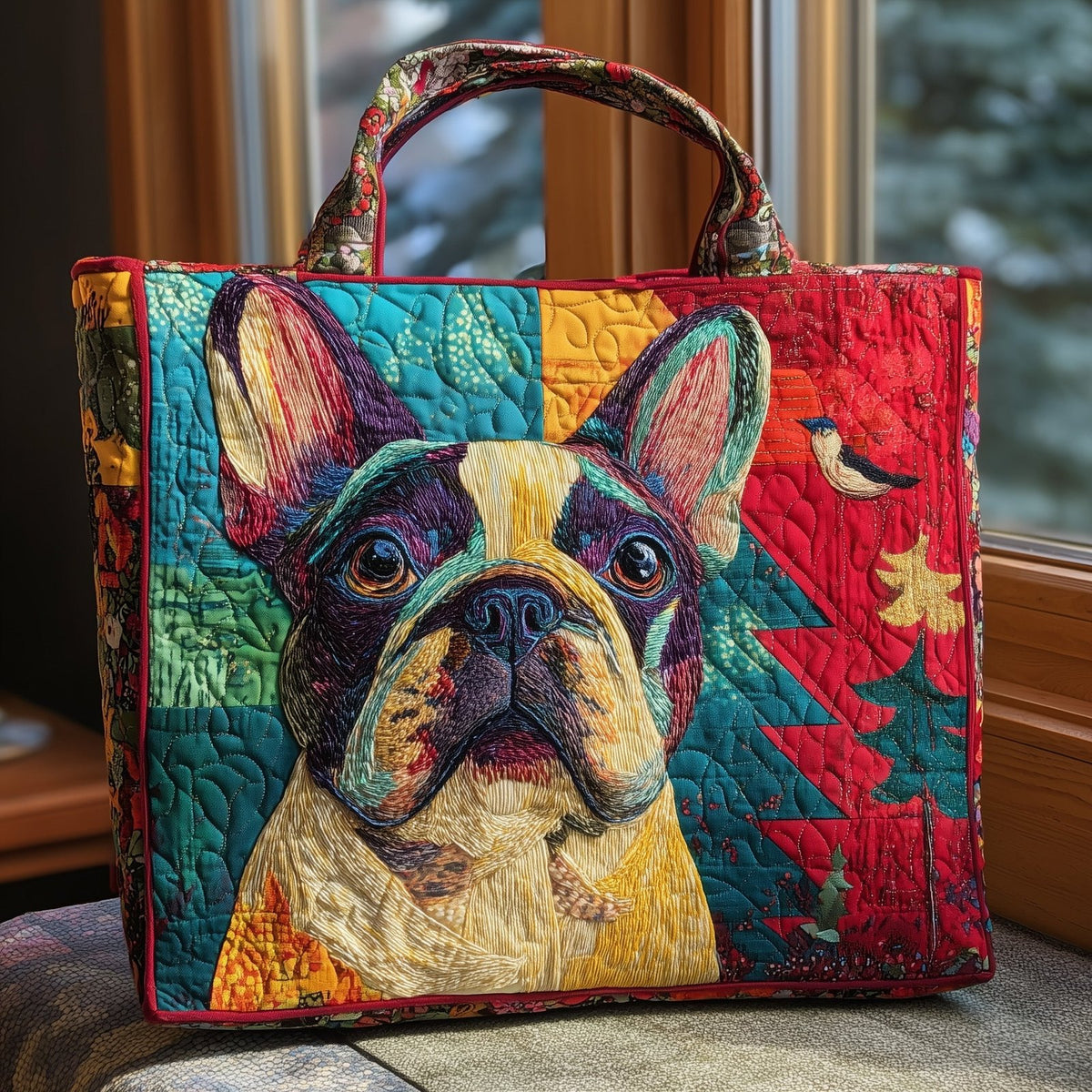 French Bulldog Quilted Tote Bag printed tote bag