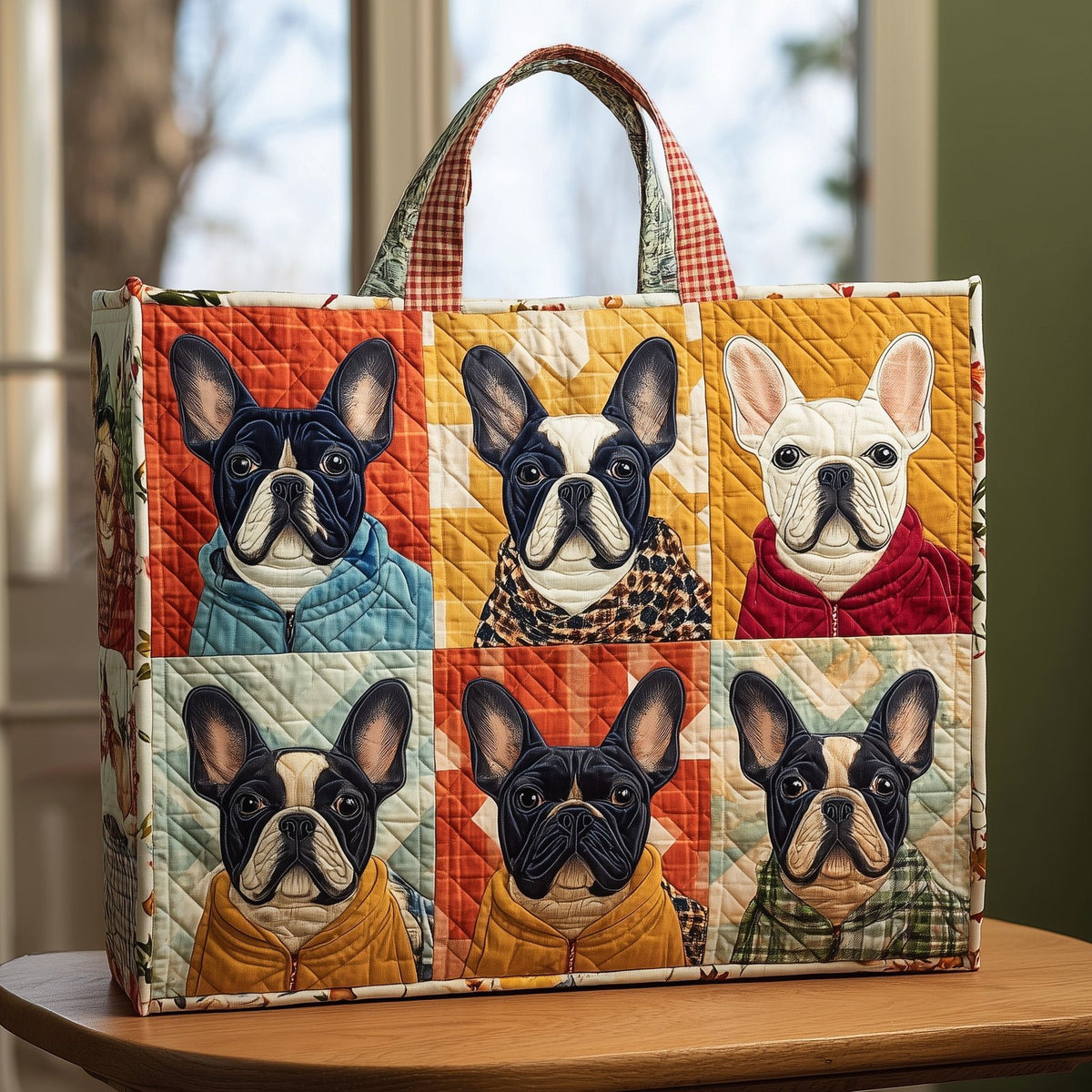 French Bulldog Quilted Tote Bag printed tote bag