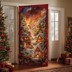 Frost Lantern Village Quilted Door Curtain printed door curtain