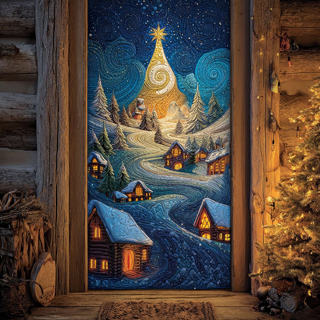 Frosted Village Quilted Door Curtain printed door curtain