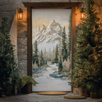 Frosted Woods Quilted Door Curtain printed door curtain