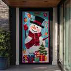 Frosty Buddy Quilted Door Curtain printed door curtain