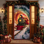 Frosty Rail Route Quilted Door Curtain printed door curtain