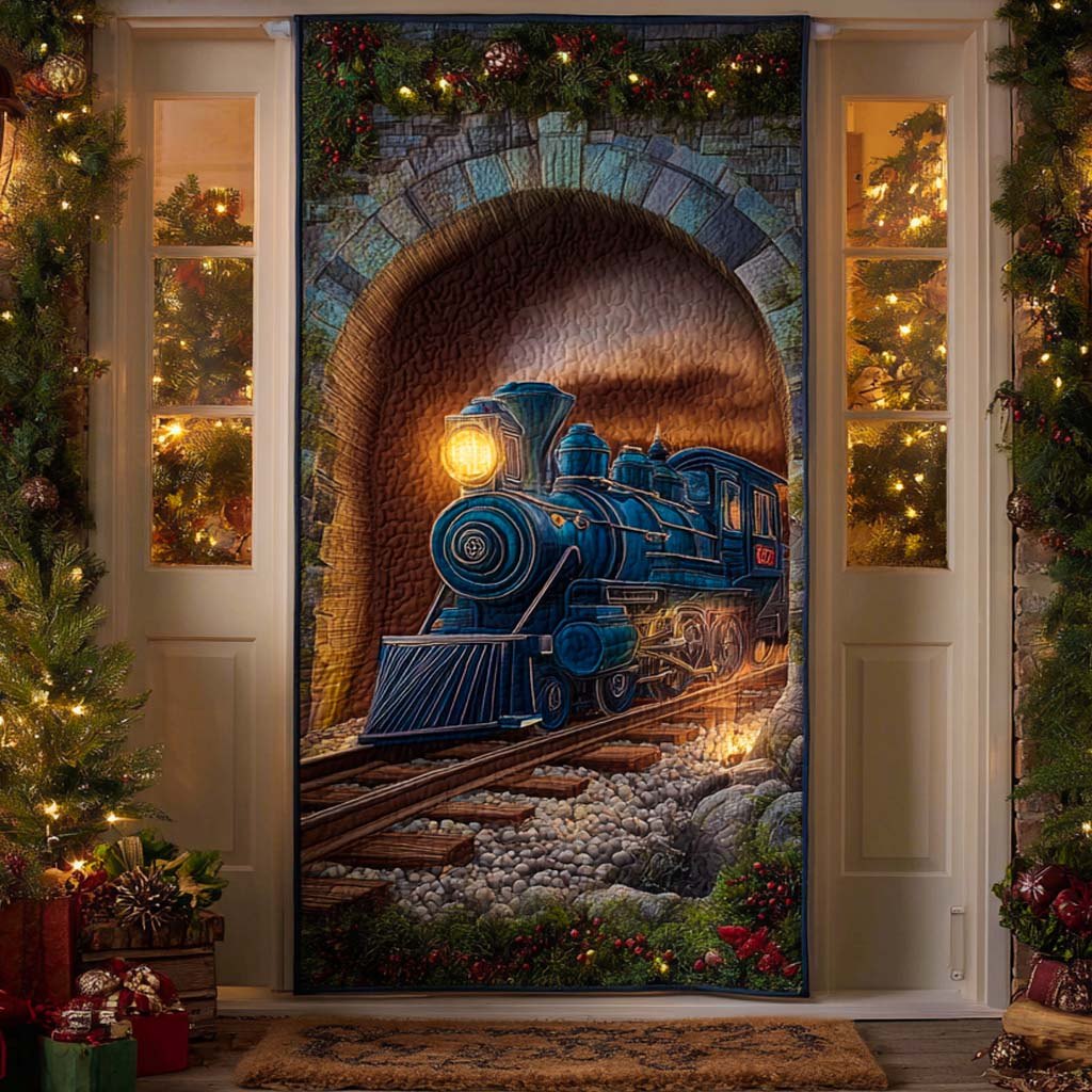 Frosty Tunnel Ride Quilted Door Curtain printed door curtain