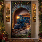Frosty Tunnel Ride Quilted Door Curtain printed door curtain