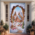 Frosty Winter Path Quilted Door Curtain printed door curtain