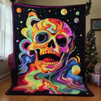 Galaxy Skull Quilted Blanket printed blanket