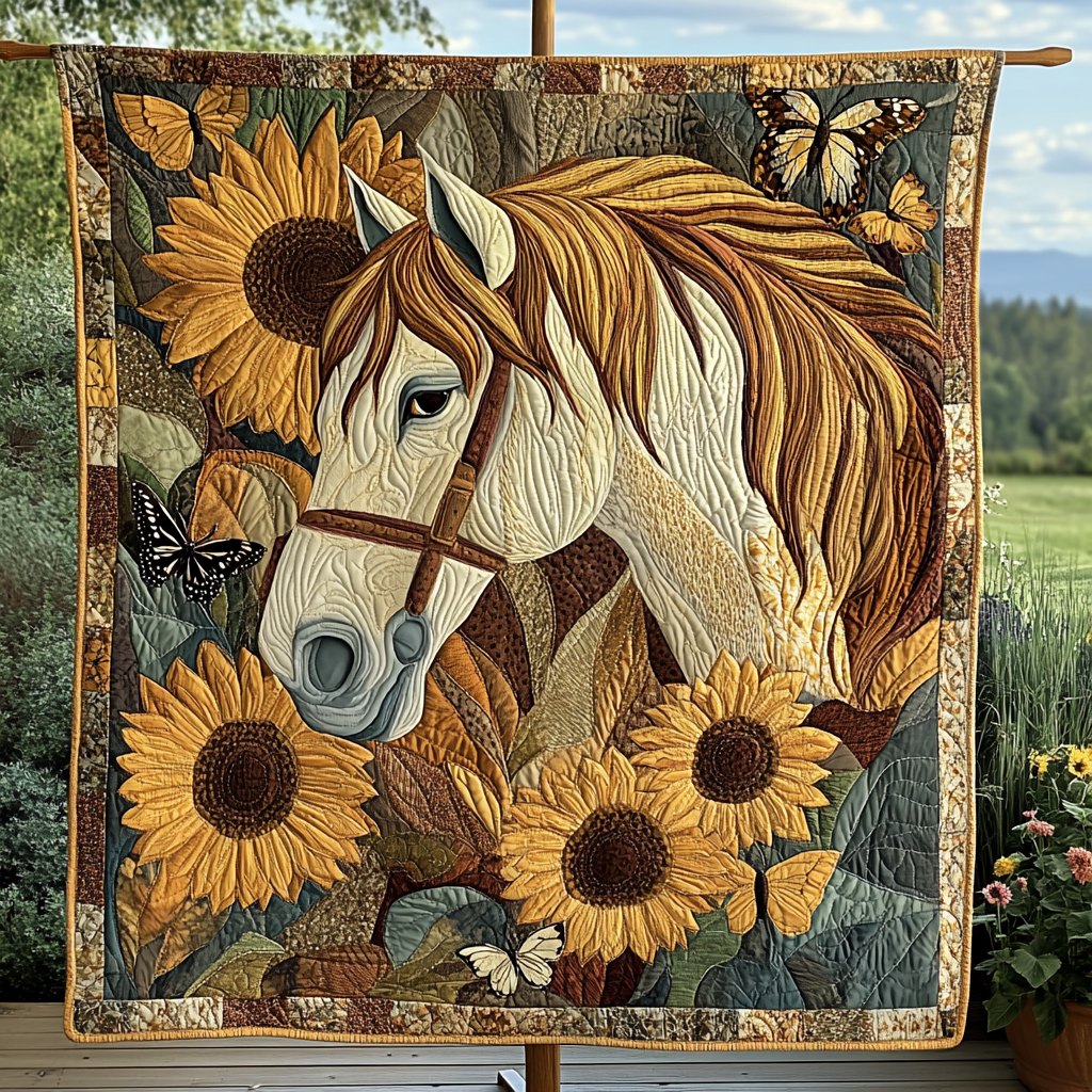 Galloping Grace Quilted Blanket printed blanket