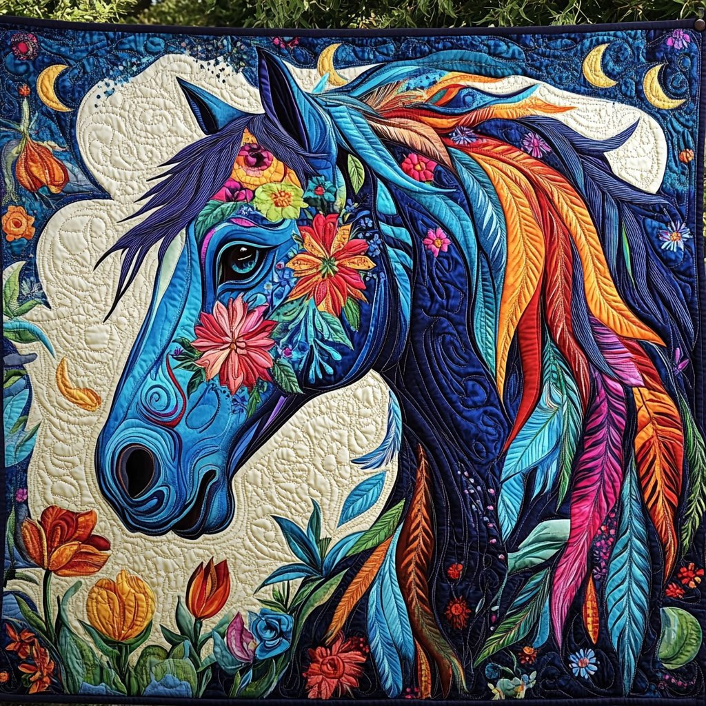 Galloping Grace Quilted Blanket printed blanket
