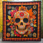 Garden of Skulls Quilted Blanket printed blanket