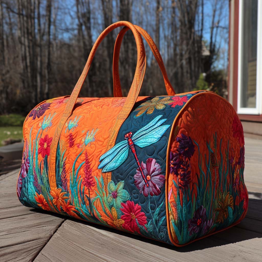 Garden Skimmer Quilted Duffle Bag printed duffle bag