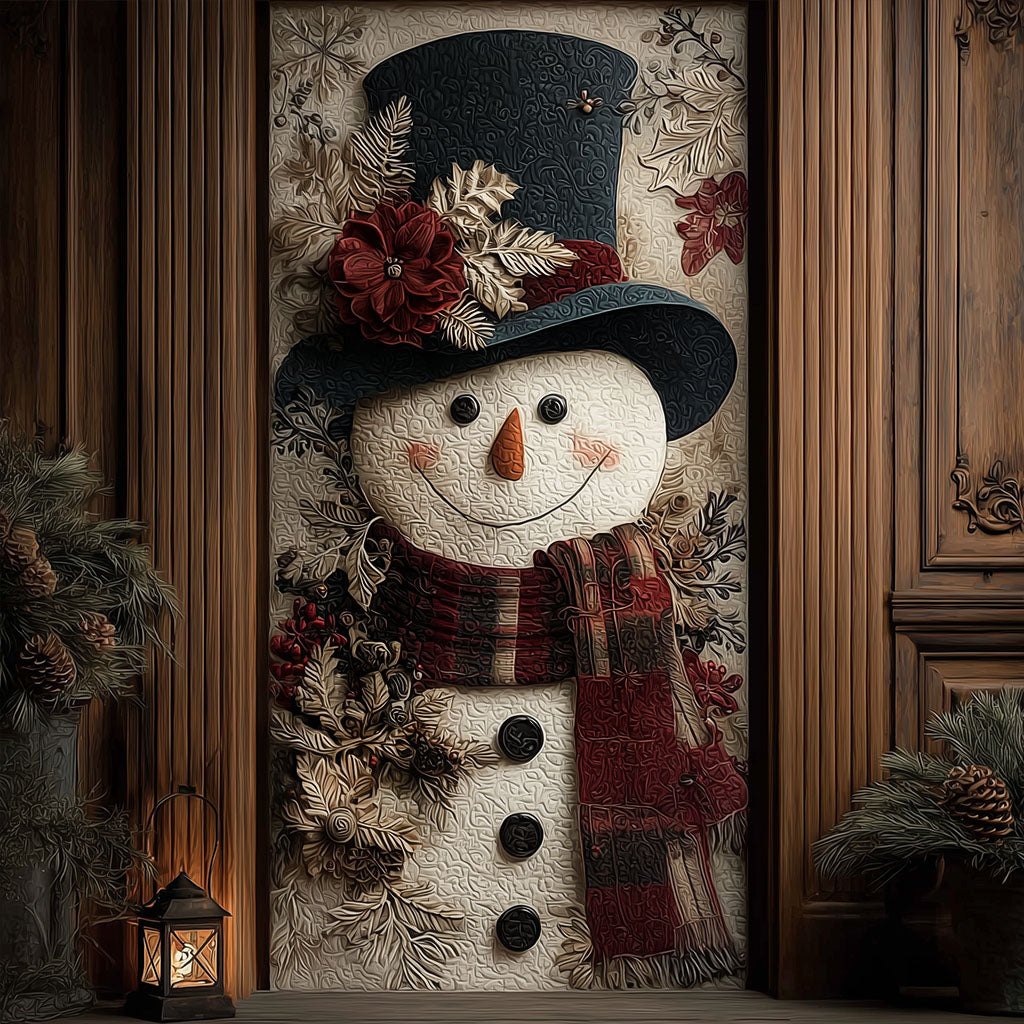 Gentle Snow Quilted Door Curtain printed door curtain