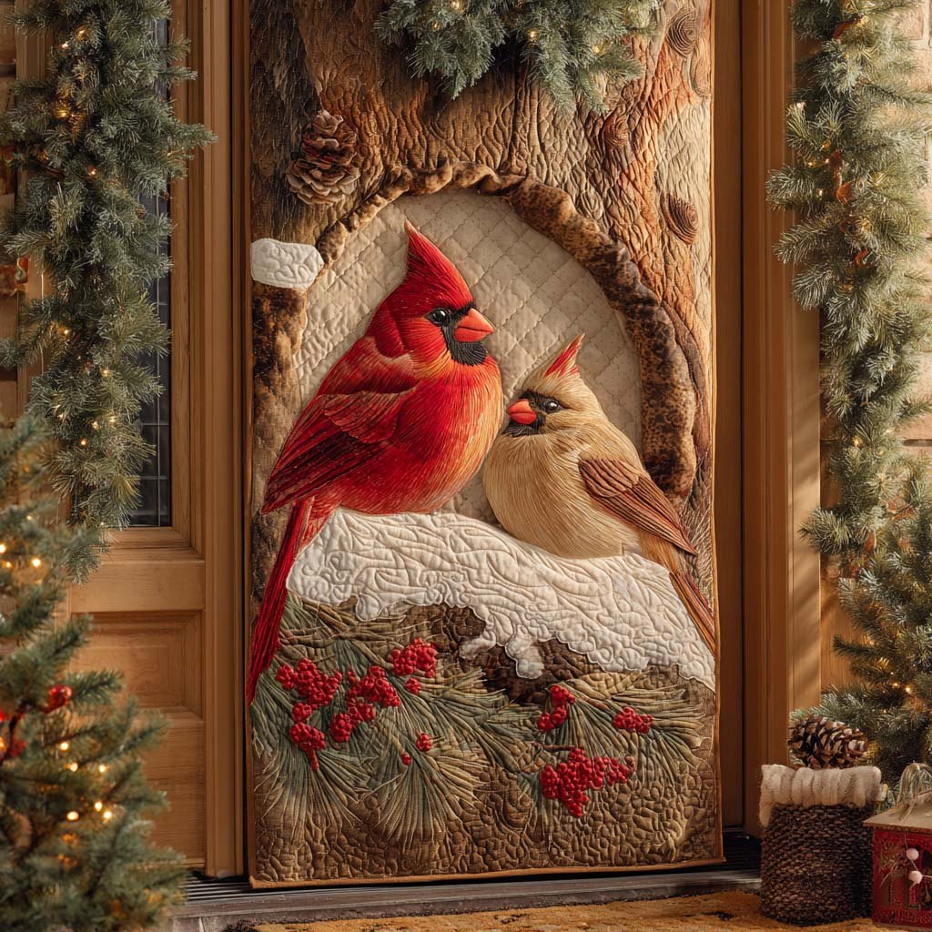 Gentle Winter Rest Quilted Door Curtain printed door curtain