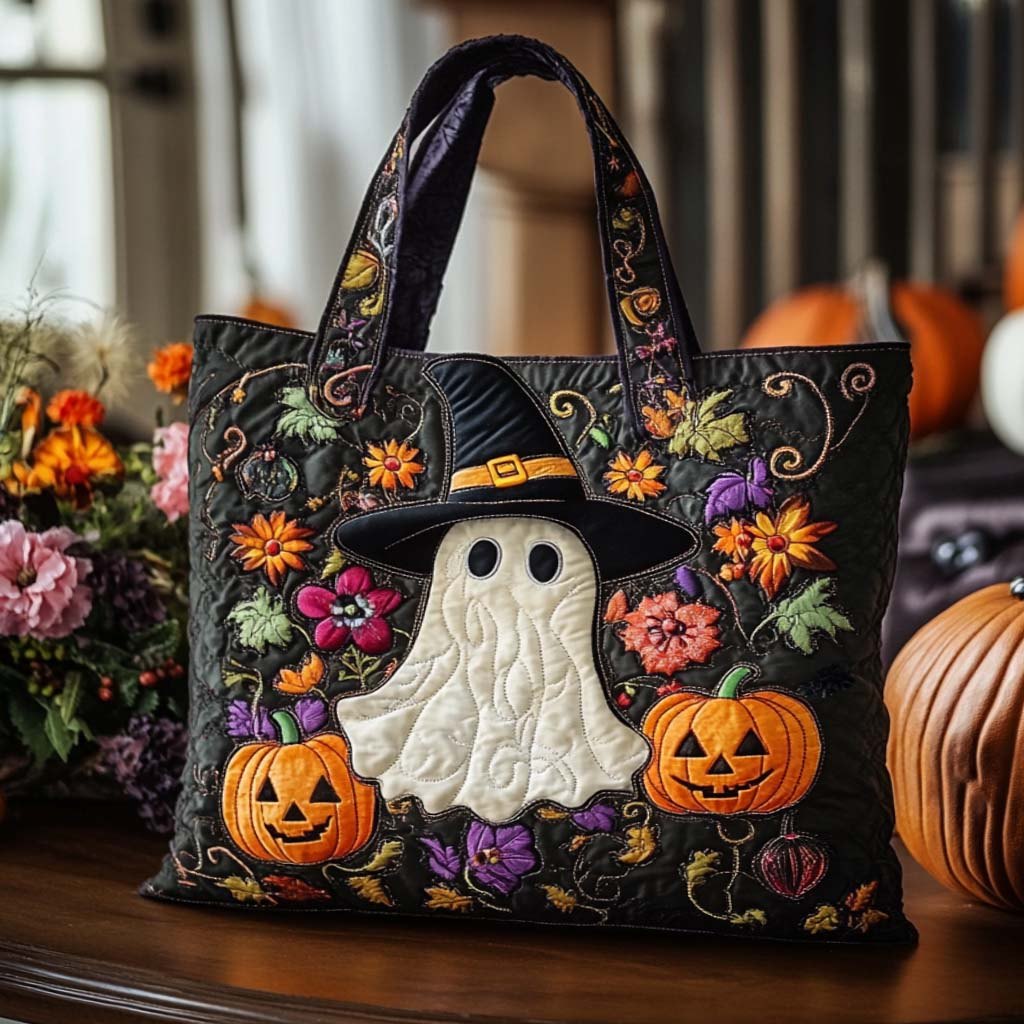 Ghost Parade Quilted Tote Bag printed tote bag