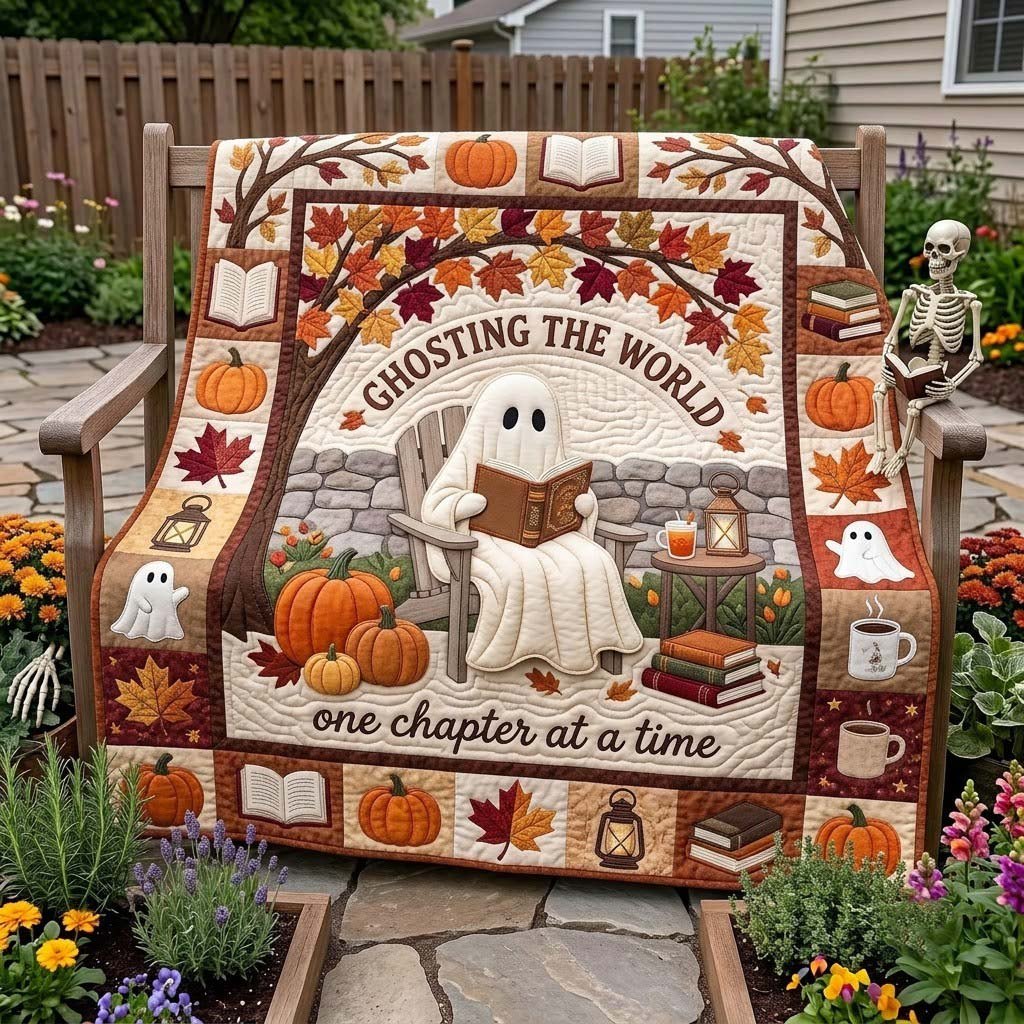 Ghosting the World One Chapter at a Time printed blanket