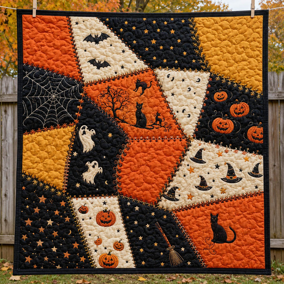 Ghostly Charm Quilted Blanket printed blanket