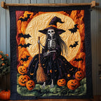 Ghostly Gathering Quilted Blanket printed blanket