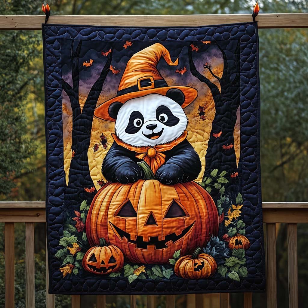 Ghostly Gathering Quilted Blanket printed blanket