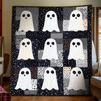 Ghostly Gathering Quilted Blanket printed blanket