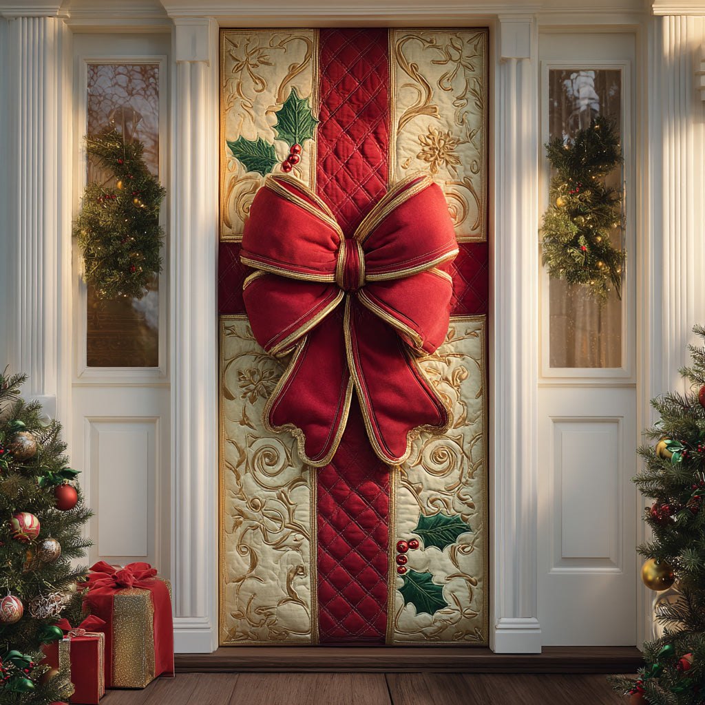 Gingerbread Bow Trail Quilted Door Curtain printed door curtain