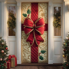Gingerbread Bow Trail Quilted Door Curtain printed door curtain