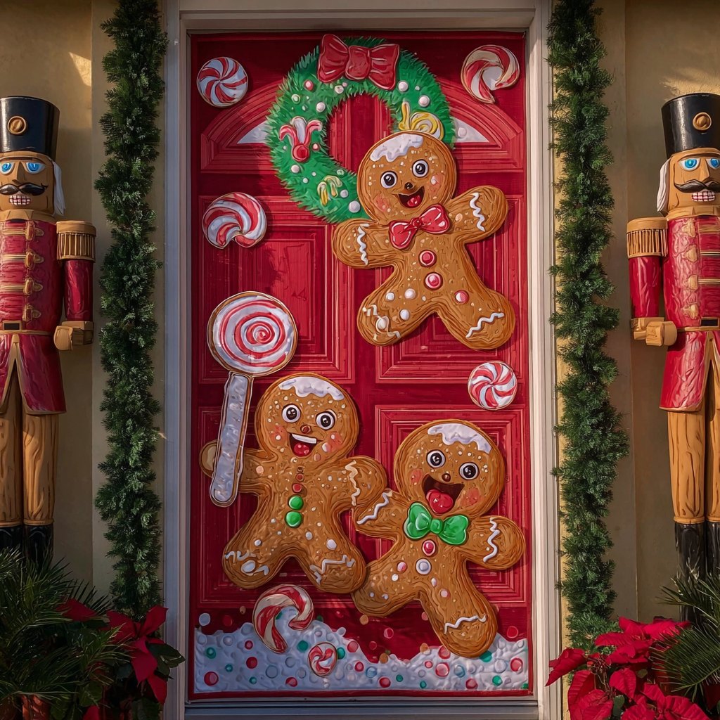 Gingerbread Tale Quilted Door Curtain printed door curtain