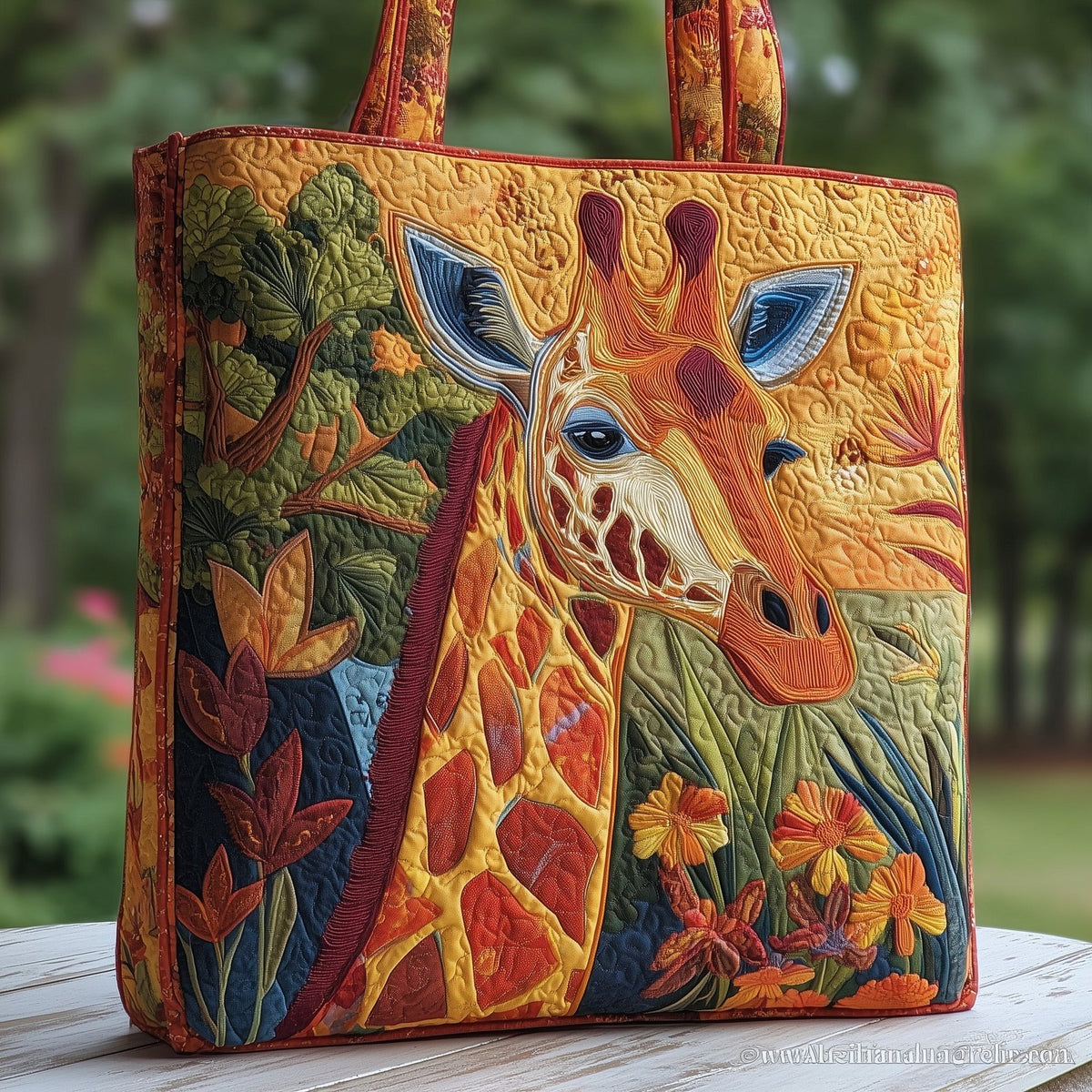 Giraffe Quilted Tote Bag printed tote bag