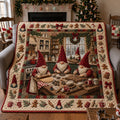 Gnome Christmas Cookie Baking Quilted Blanket printed quilt blanket