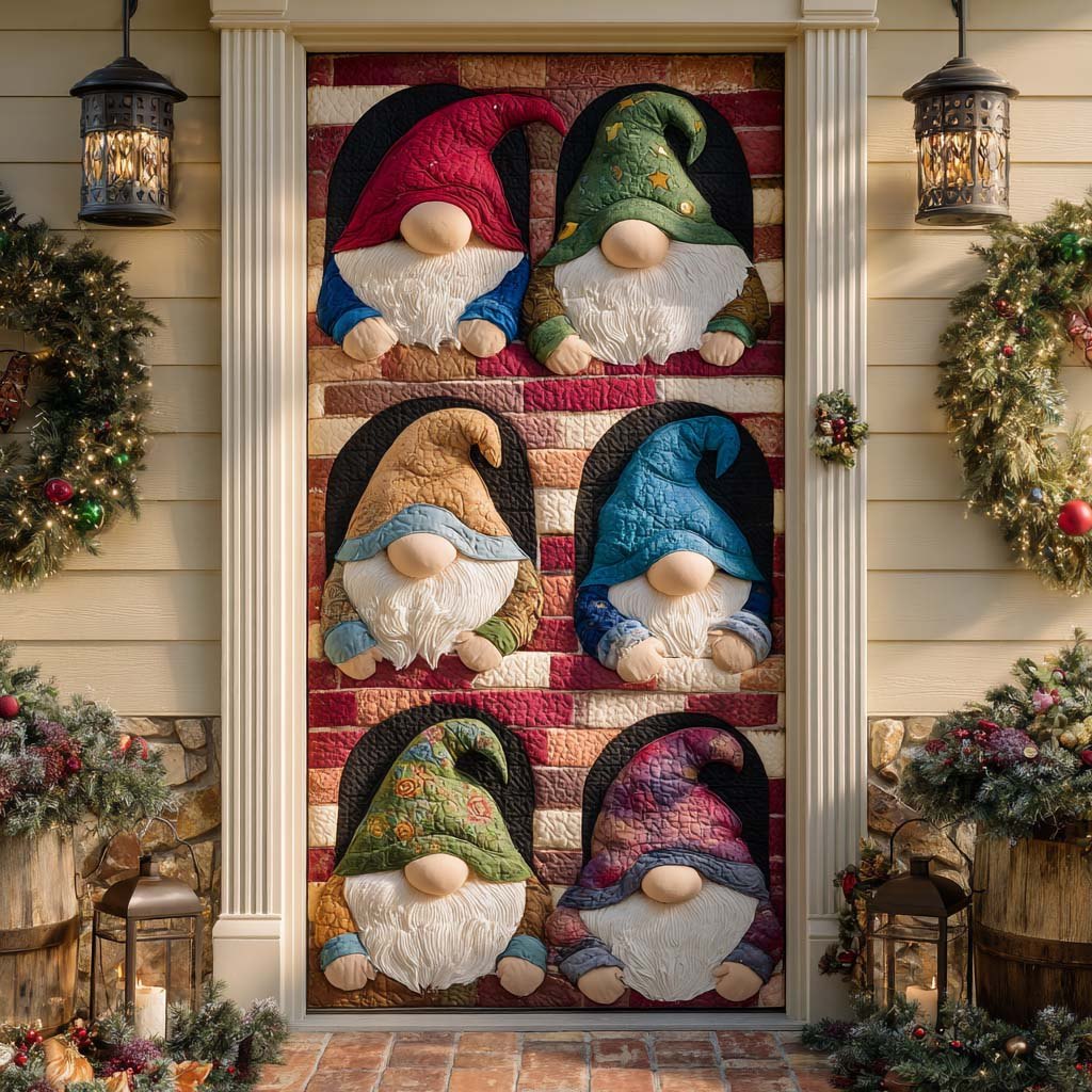 Gnome Welcome Quilted Door Curtain printed door curtain