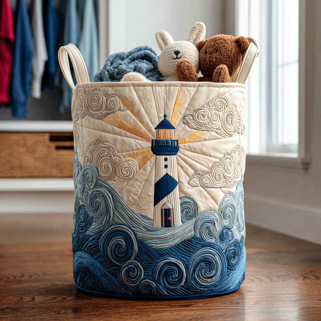 Golden Coast Glow Quilted Laundry Hamper printed laundry hamper