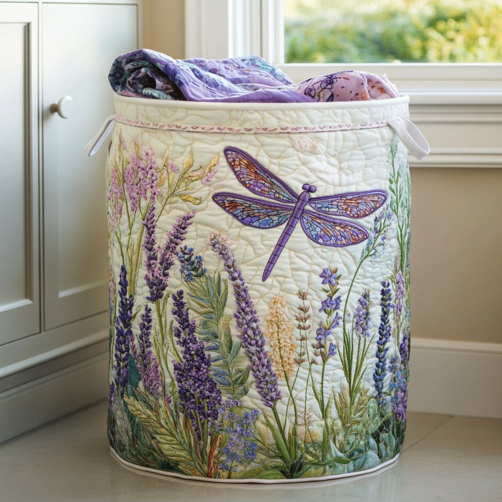 Golden Dragonfly Quilted Laundry Hamper printed laundry hamper