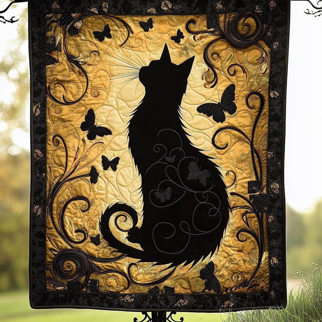 Golden Elegance Quilted Blanket printed blanket