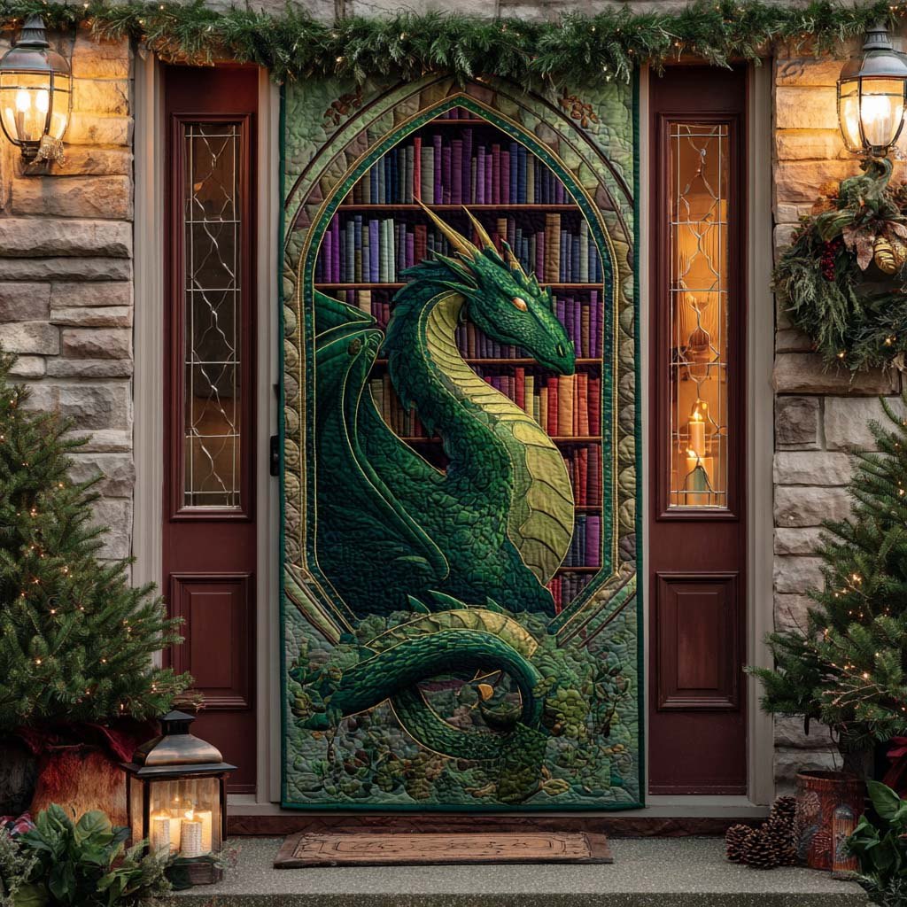 Golden Ember Quilted Door Curtain printed door curtain