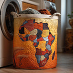 Golden Glow Quilted Laundry Hamper printed laundry hamper
