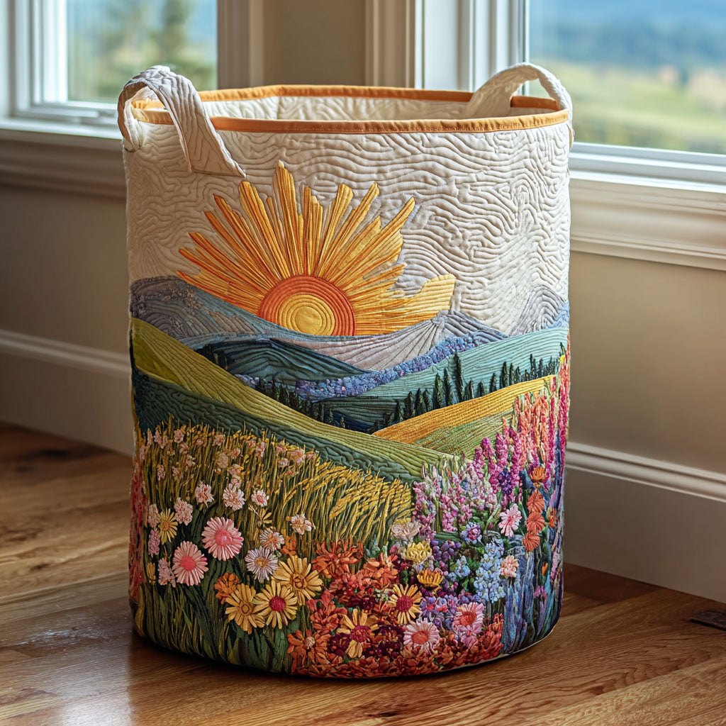 Golden Hills Quilted Laundry Hamper printed laundry hamper