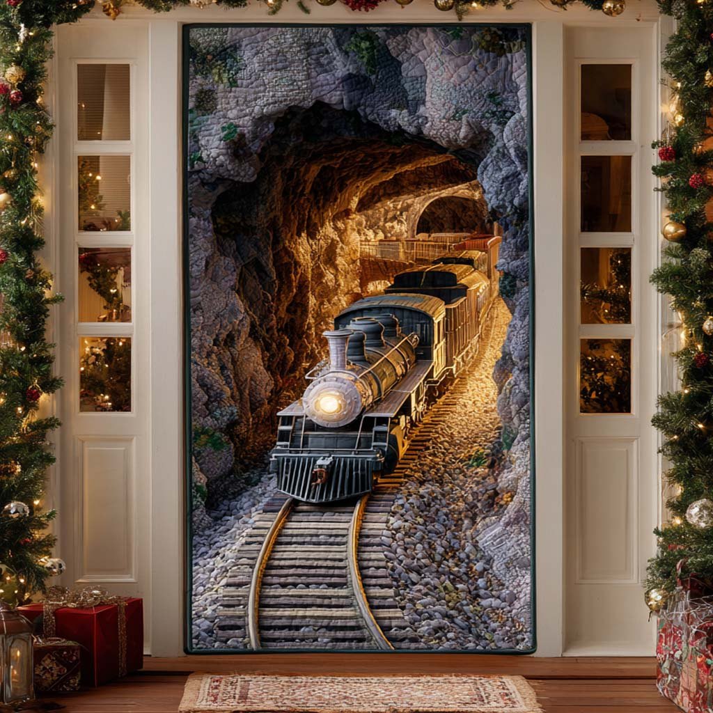 Golden Holiday Gateway Quilted Door Curtain printed door curtain