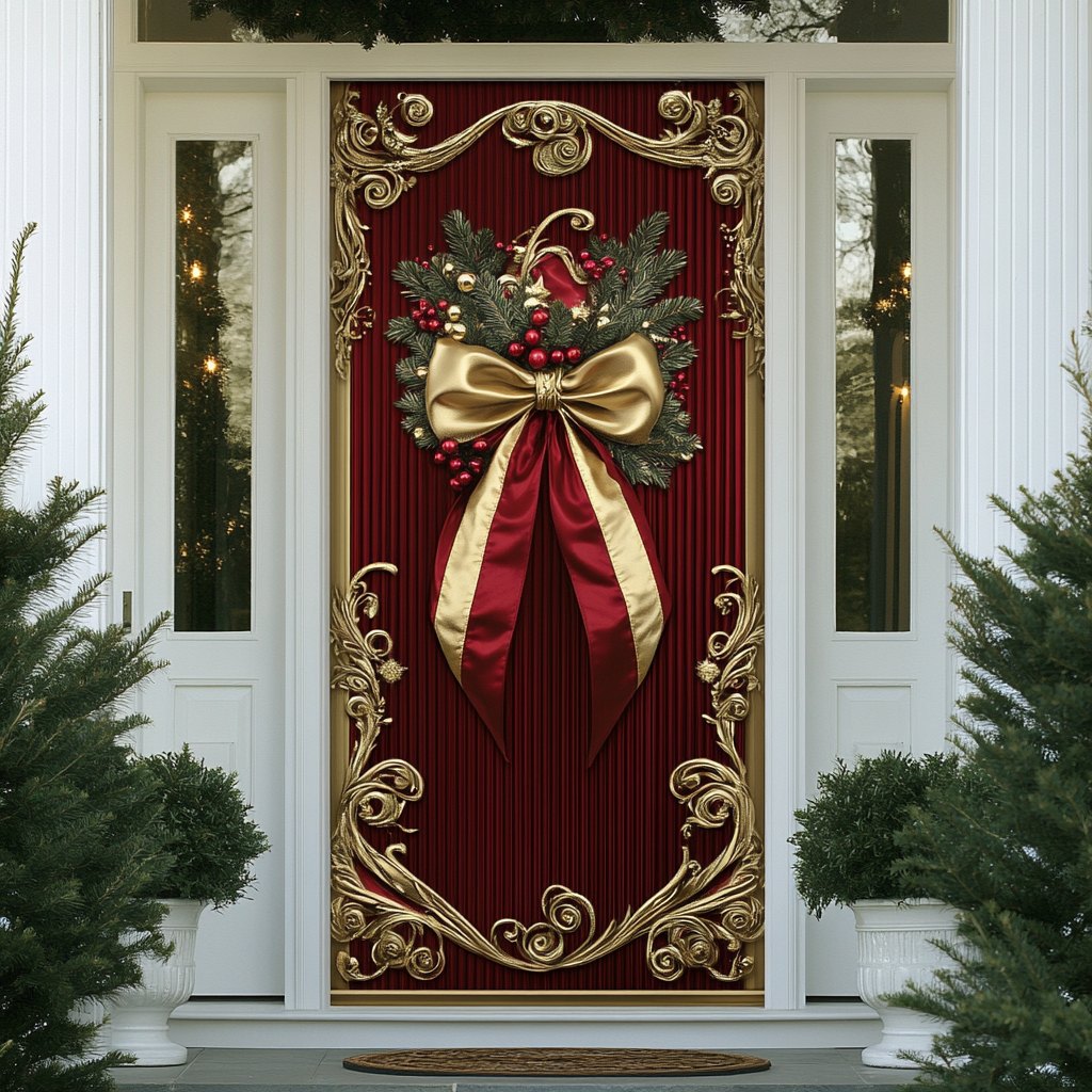Golden Joy Quilted Door Curtain printed door curtain