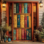 Golden Library Quilted Door Curtain printed door curtain