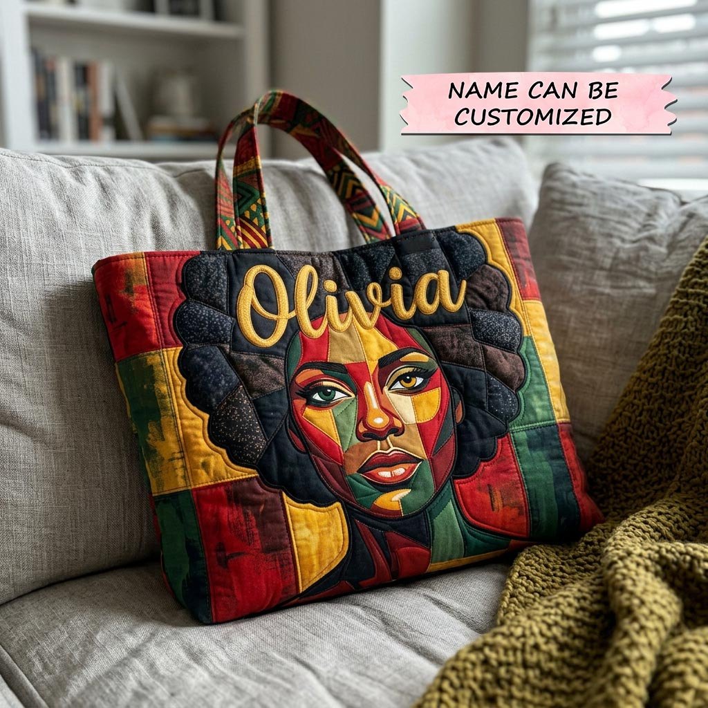 Golden Queen Quilted Tote Bag QTCUZ printed tote bag