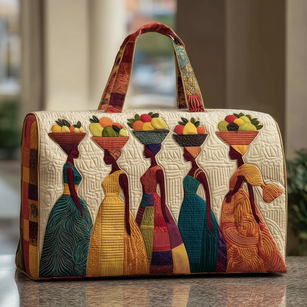Golden Queens Quilted Duffle Bag printed duffle bag