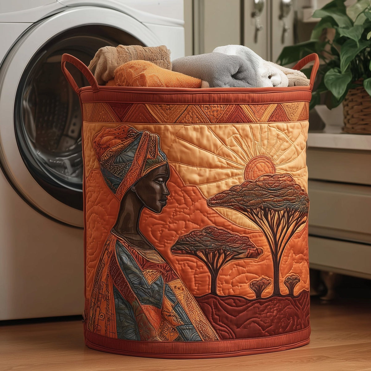 Golden Queens Quilted Laundry Hamper printed laundry hamper
