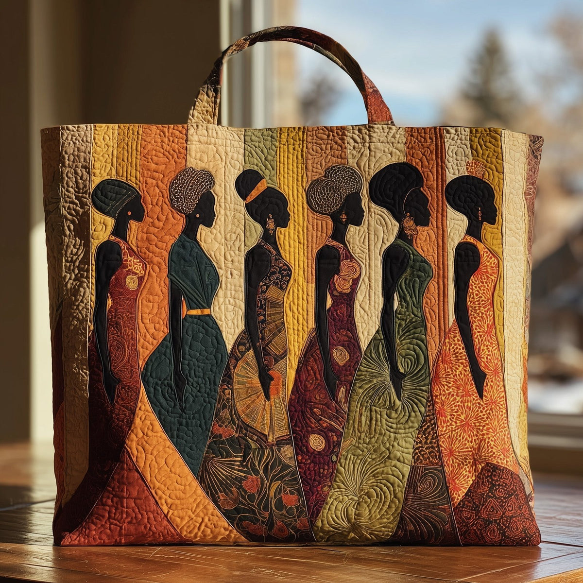 Golden Queens Quilted Tote Bag printed tote bag