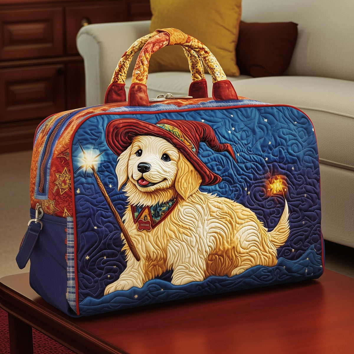 Golden Retriever Quilted Duffle Bag printed duffle bag