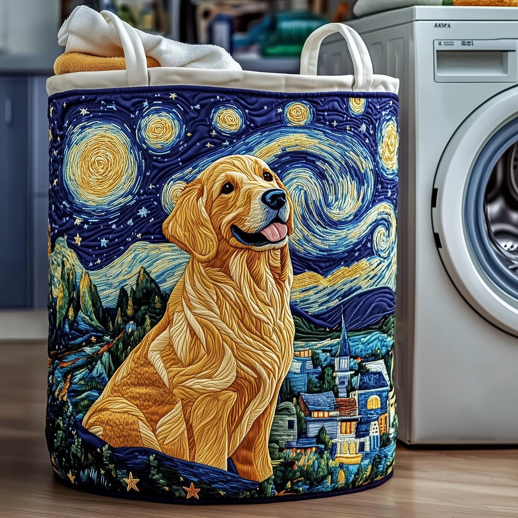 Golden Retriever Quilted Laundry Hamper printed laundry hamper