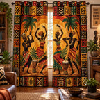 Golden Savannah Rhythm Quilted Door Curtain printed door curtain