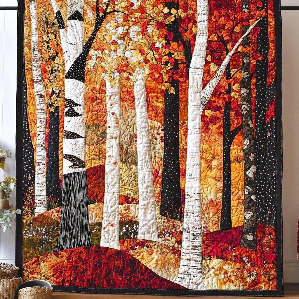 Golden Woods Quilted Blanket printed blanket