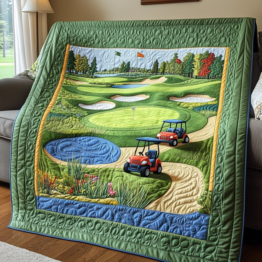 Golf Course Quilted Blanket printed blanket