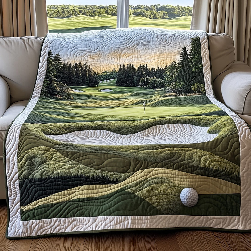 Golfer Dreams Quilted Blanket printed blanket