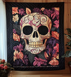 Gothic Skull Quilted Blanket printed blanket