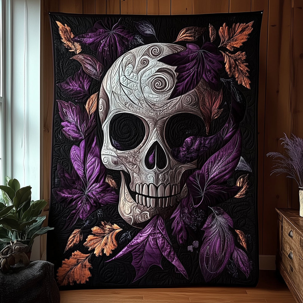 Gothic Skull Quilted Blanket printed blanket